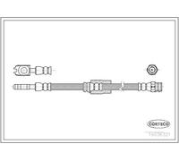 Brake Hose Front 633mm Length Fits VW Passat Passat CC CORTECO 19036321