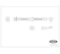 Brake Hose Front Left 640mm Length For Nissan Qashqai/Qashqai+2 CORTECO 19036378