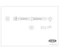 Brake Hose Front Left 640mm Length For Nissan Qashqai/Qashqai+2 CORTECO 19036378