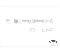 Brake Hose Front Right 640mm Fits Nissan Qashqai/Qashqai+2 CORTECO 19036379