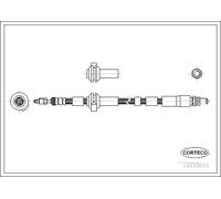 Brake Hose Front Right Left 470mm Length Fits Ford Ka Ka Van CORTECO 19033605