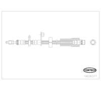 Brake Hose Front Right Left Fits Citroën Dispatch Peugeot CORTECO 19036377