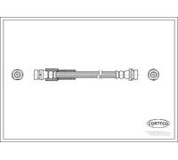 Brake Hose Rear 300mm Braking Replacement Fits Ford Fiesta CORTECO 19030302