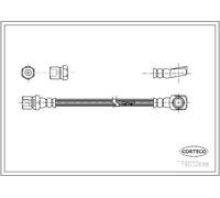 Brake Hose Rear 305mm Length Braking Fits Jaguar XJ XK8 CORTECO 19032688
