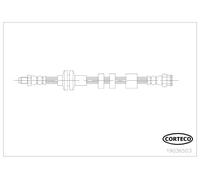 Brake Hose Rear 430mm Length Fits Alfa Romeo Giulietta CORTECO 19036503