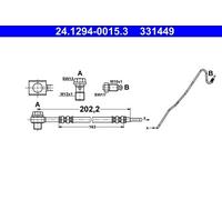 Brake Hose for AUDI SEAT VW ATE 24.1294-0015.3