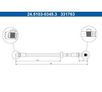 Flexible brake hose 24.5103-0345.3 ATE for VOLVO XC70 I Cross Country