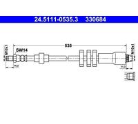 Brake Hose ATE 24.5111-0535.3 for PEUGEOT 406 (8B) 2.0 1995-2004