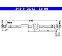 ATE Brake Hose – Renault Master III Bus JV – M9T 676/670/672 – 24.5111-0595.3