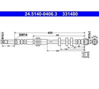 Brake Hose for AUDI A4 Allroad ATE 24.5140-0406.3