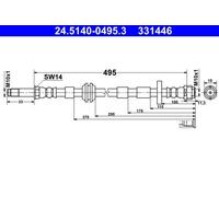 Brake Hoses ATE 24.5140-0495.3 for AUDI