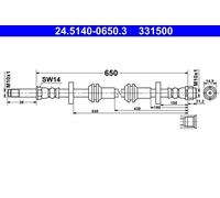 ATE 24.5140-0650.3 Brake hose