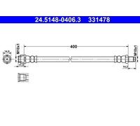 ATE 24.5148-0406.3 Brake hose