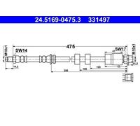 ATE 24.5169-0475.3 Brake hose