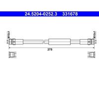 Brake Hose ATE 24.5204-0252.3 for AUDI TT (8J3) 2 2008-2014