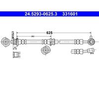 ATE Brake Hose 24.5293-0625.3 for Nissan Qashqai II SUV (J11, J11_) 1.6 2014