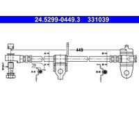 ATE Brake Hose 24.5299-0449.3 449 M10x1 Ford Transit Mk5 Van/Minibus/Platform/Chassis