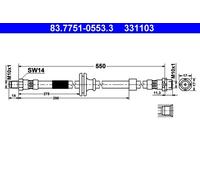 Flexible brake hose 83.7751-0553.3 ATE for BMW X3
