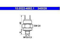 Brake pressure switch 10.0522-4002.1 ATE for BMW AUDI