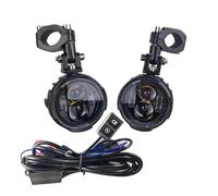 Brake Lamp Rear Motorbike Pair 100W Motorcycle Headlight Fog Lights Led Auxiliary Driving Light Spotlight Headlamp Dual Color Flasher Farol Moto Lamp