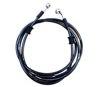Brake Line 10mm 70° + 10mm Straight Stainless Braided Universal Motorcycle Hydraulic Brake Hose Clutch Oil Line Tube for Racing Motorcycle Oil Hoses Line Pipe(1200MM)