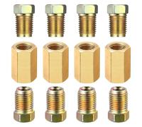 Brake Line Assembly Kit - Brass 3/16 Inch Wire Adapter and Union Range | Automotive Brake Line Wire Nuts for Sedans, Trucks, SUVs, Pickups, Minivans