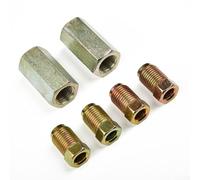 Brake Line Fitting Assembly with 2 Way Female Coupler and 4 10mm x 1mm Threaded Nuts for 3/16 inch O/D Pipe Long Lasting Steel Material