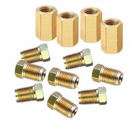 Brake Line Fitting Set 12 Pieces - 3/16 in Brass Connector M10 Internal Thread Inverted Design Resistant | Brake Pipe Fittings Kit, Hydraulic Tubing Adapters Assortment, Automotive Repair Us