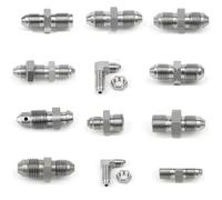 Brake Line Fittings 2Pcs Universal AN3/AN4/M10/M10*1.0 Motorcycle Motor Bike Engine Hydraulic Brake Oil Hose Line Fitting Stainless Steel(BB S-28)