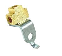 Brake Line Tee for 3/16" Tube with Mounting Bracket, Inverted Flare Fitting, 3/8"-24 Thread, Brass Construction - Automotive Brake Hose Fitting for