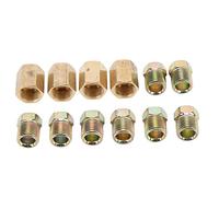 Brake Line Union, Universal Sturdy 12pcs 7/16in-24 Threads Brake Line Fittings for 1/4inch Brake Tube