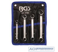 Brake Line Wrench 4-Piece " Tool Set Open End Ring Spanner - BGS 1782