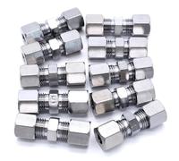 Brake Lines Kit 10pcs Fit for Universal Brake Line Union Fittings Straight Reducer Compression Kits Connector 3/16" OD