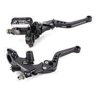 brake master cylinder-KIMISS Aluminum 1 Pair 7/8"(22mm) Universal Motorcycle Brake Clutch Master Cylinder Reservoir Levers Levers Left & Right Set