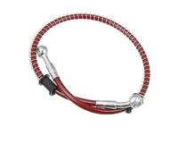 Brake Oil Hose 0 Degree 28 60cm 10mm Inner Diameter Motorcycle Braided Brake Clutch Oil Hoses Line Pipe Throttle Gas Fuel(Black- Silver)