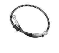 Brake Oil Hose 0 Degree 28 60cm 10mm Inner Diameter Motorcycle Braided Brake Clutch Oil Hoses Line Pipe Throttle Gas Fuel(Black- Silver)