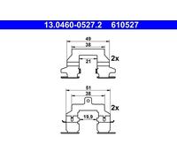 Brake Pad Accessory Kit For Nissan X-TRAIL Renault KOLEOS D4080-EG50C