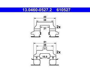 Brake Pad Accessory Kit For Nissan X-TRAIL Renault KOLEOS D4080-EG50C