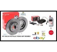 Brake pad disc kit + DOT4 Brembo front for Lancia Ypsilon 13 Multijet 51KW