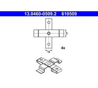 ATE Brake Pad Fitting Kit 13.0460-0509.2 - Fits Porsche Cayenne, Macan & VW Touareg