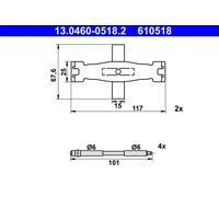 ATE 13.0460-0518.2 Brake pad fitting kit