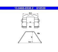 BRAKE PAD FITTING KIT 13.0460-0530.2 ATE for KIA HYUNDAI