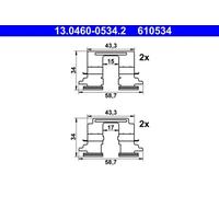 BRAKE PAD FITTING KIT 13.0460-0534.2 ATE for MITSUBISHI PEUGEOT CITROËN MAZDA