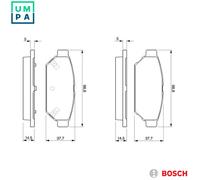BOSCH 0 986 424 464 Brake pad set