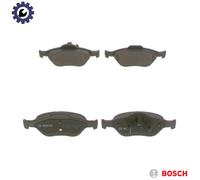Bosch Brake Pad Set 0 986 424 558 - Low-Metallic, Anti-Squeak Plate, Piston Clip - Ford Fiesta/Focus