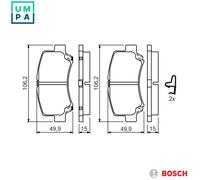 Bosch Brake Pad Set 0 986 424 626 – Disc Brake for Suzuki Wagon R+ Hatchback