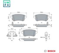 BRAKE PAD SET DISC BRAKE 0 986 460 312 FOR RENAULT H5H 490 1.3L 4cyl CAPTUR II