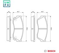 Bosch Brake Pad Set 0 986 493 340 - Disc Brake for Suzuki Alto, Swift, Cappuccino