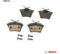 Bosch BP1005 - Brake Pads Car Rear Axle - Bosch Quality - Reduced Noise and Dust - ECE-R90 Certified - Copper-Free - 1 Set of 4 Pads - With Accessories