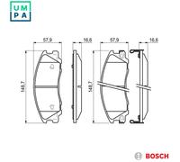 Bosch Brake Pad Set 0 986 494 138 Disc Brake for Hyundai Terracan